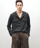 NOIRER Geripptes Henley-Langarm-T-Shirt (Dunkelgrau)