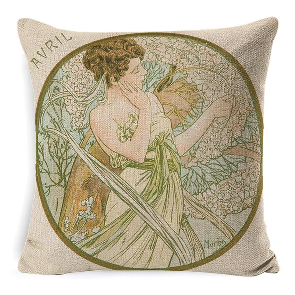 Pillow Ancient Greek Mythology Waist Support Office Sofa Cushion Home Bed Cushion Bedside Backrest