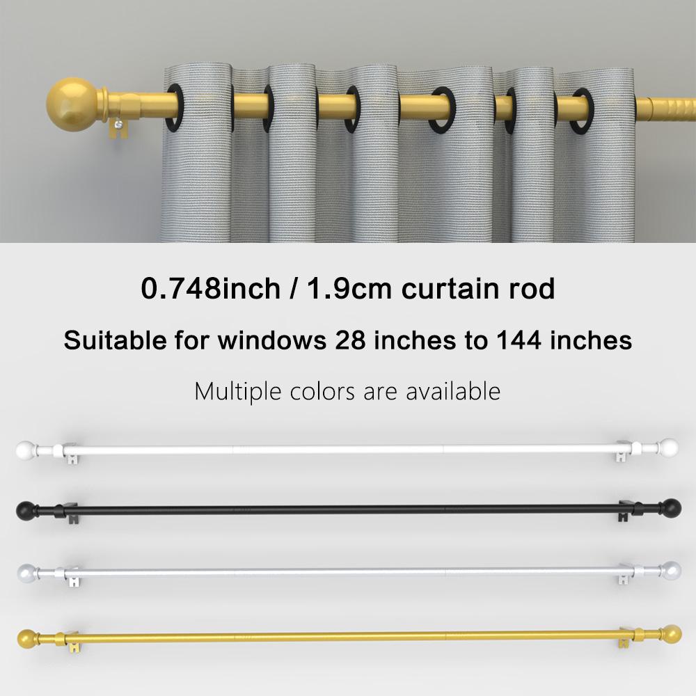 Universelles Gardinenstangen-Set, 45 Zoll - 147 Zoll . Robuster Teleskopstiel, Geeignet für große Fenster. Spleißdesign.