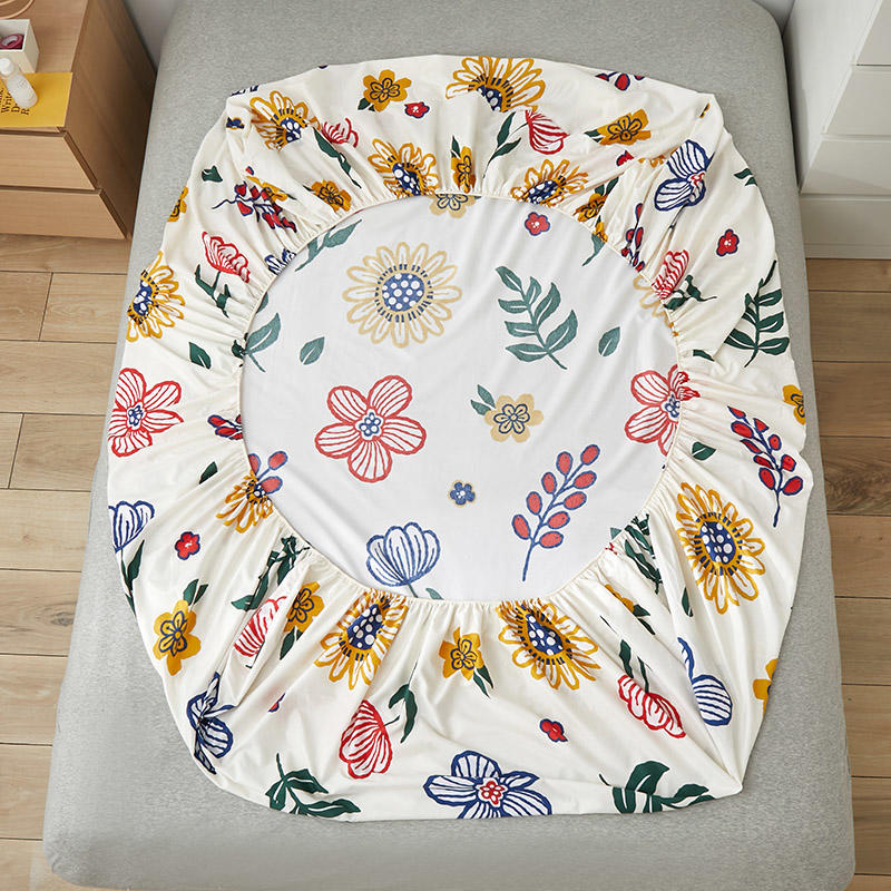 Smooth and Comfortable Queen Size Fitted Bed Sheet with Elastic Band King Size Bed Cover Floral Style Sabanas Cama