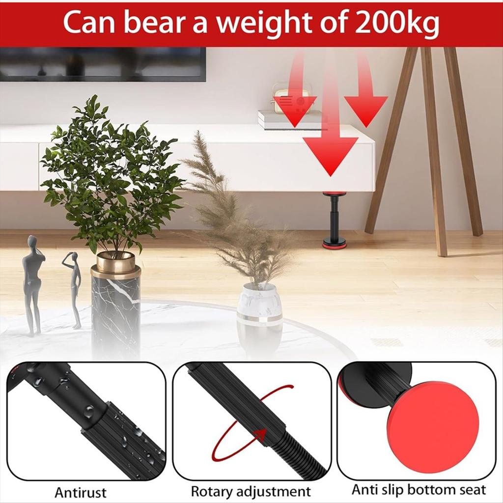 BHBL Telescopic Support Rod Mounting Support Adjustable 18-44cm, Ceiling Support Cabinet Lifting Bar (Pack of 2)