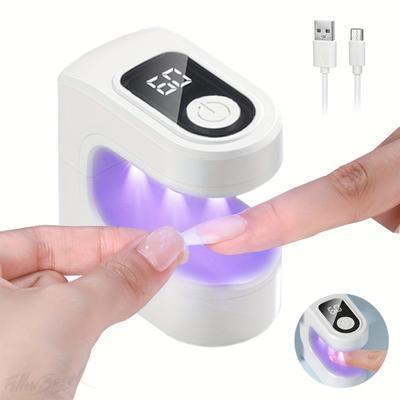 1Pc Portable Mini Nail Curing Lamp with Digital Display Screen,  Plastic Gel Polishing Curing Lamp,  for Gel Nail Hardening