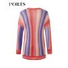 PORTS Women's Gradient Stripe Knit Cardigan