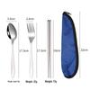 Portable 3-Piece Stainless Steel Cutlery Set