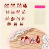Christmas Press On Nails Medium Almond Fake Nails with Designs Reusable False Nails Press Ons Full Cover Acrylic Glue On Nails Stick On Nail for Women