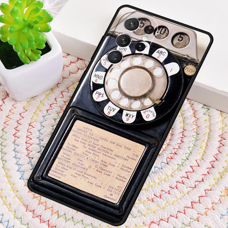 Retro Payphone Vintage TPU Phone Case For Samsung Galaxy Note 10 Pro S26 S25 S24 S23 S22 Ultra Plus S21 FE S20 Shockproof Cover