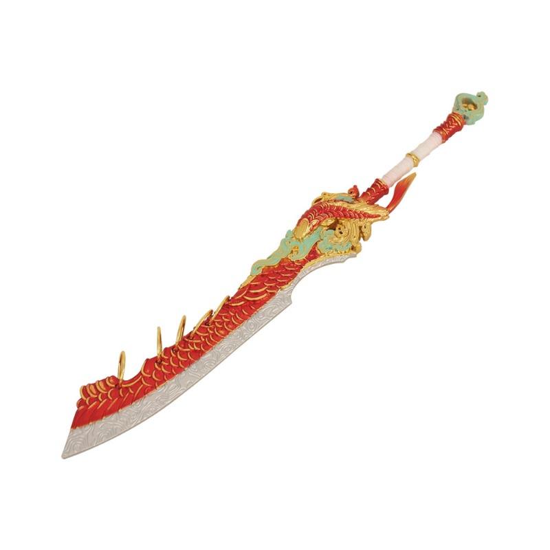29cm/11.4in Katana Sword NarakaBladepoint Game Peripherals Fish Turned Dragon Weapon Model  Metal Cosplay Ornaments Outdoor Toys