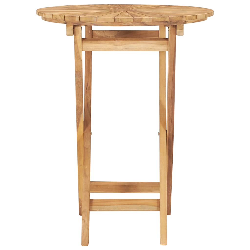Folding Garden Table Ø 60 cm Solid Teak Wood
