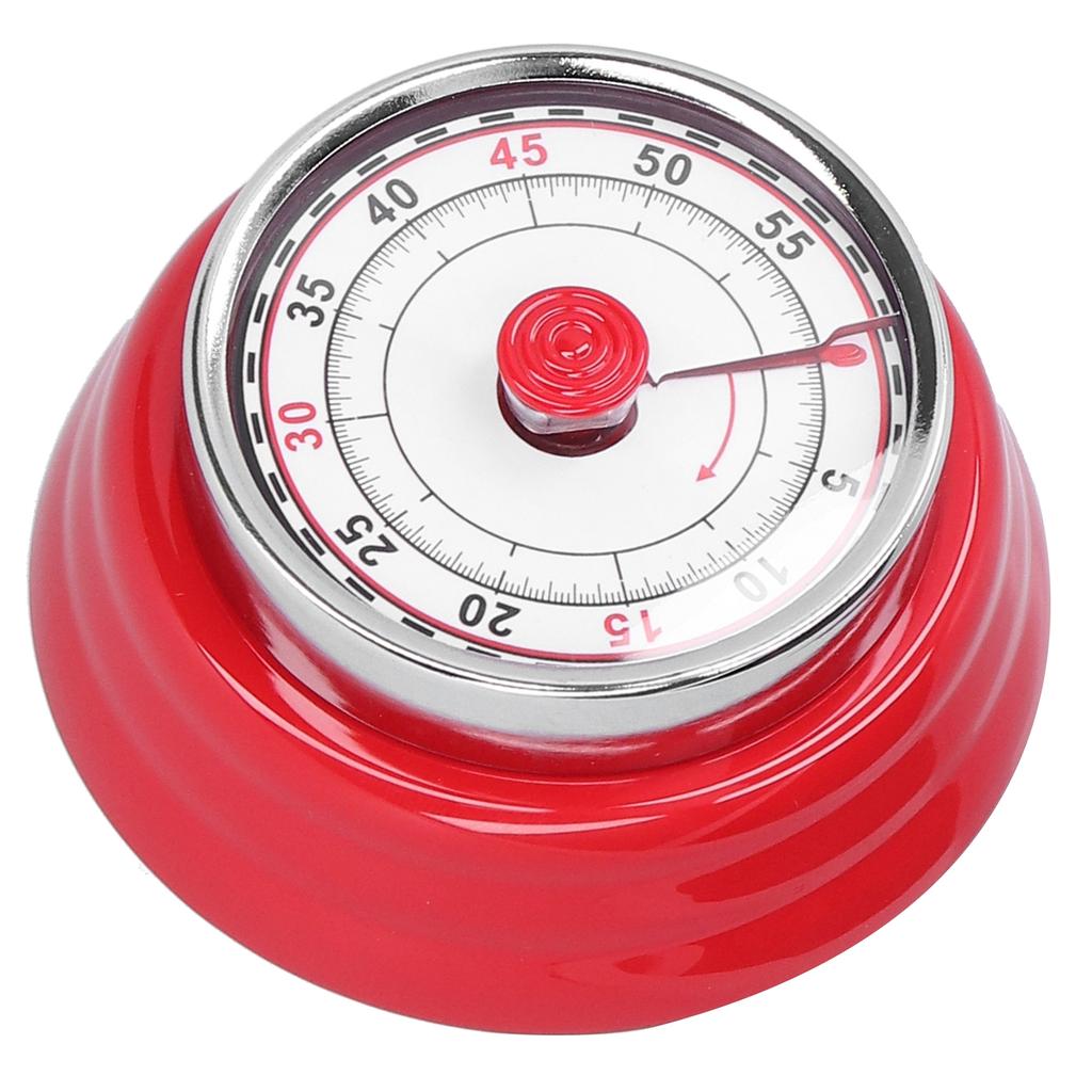 Mechanical Kitchen Timer Cooking Studying Clock Round Reminder Student Time ManagerRed