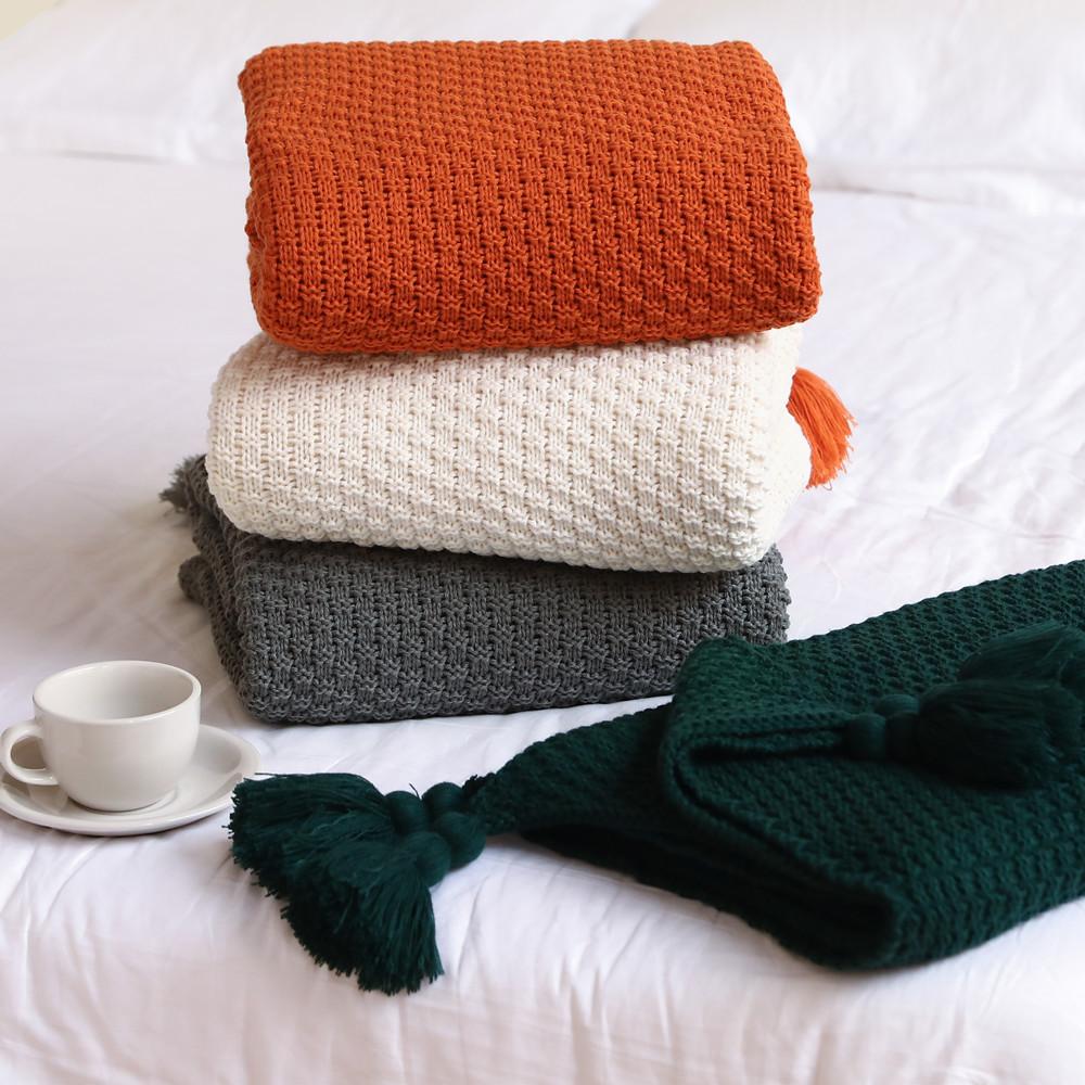 Small Thread Throw Blanket Couch Soft Knitted Sofa Cover Blanket Office Air Conditioning Nap Blanket Cozy Shawl Lounge Bed Blanket For Daily Use