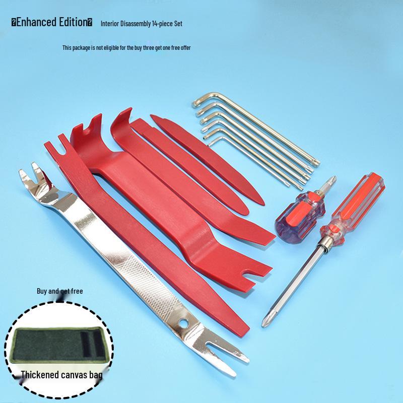 Nerezová sada páčidel a nástrojů pro demontáž čalounění interiéru automobilu