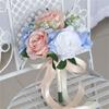 Wedding Artificial Blue Pink Flower Bouquet Supplies for Wedding Engagement Prop