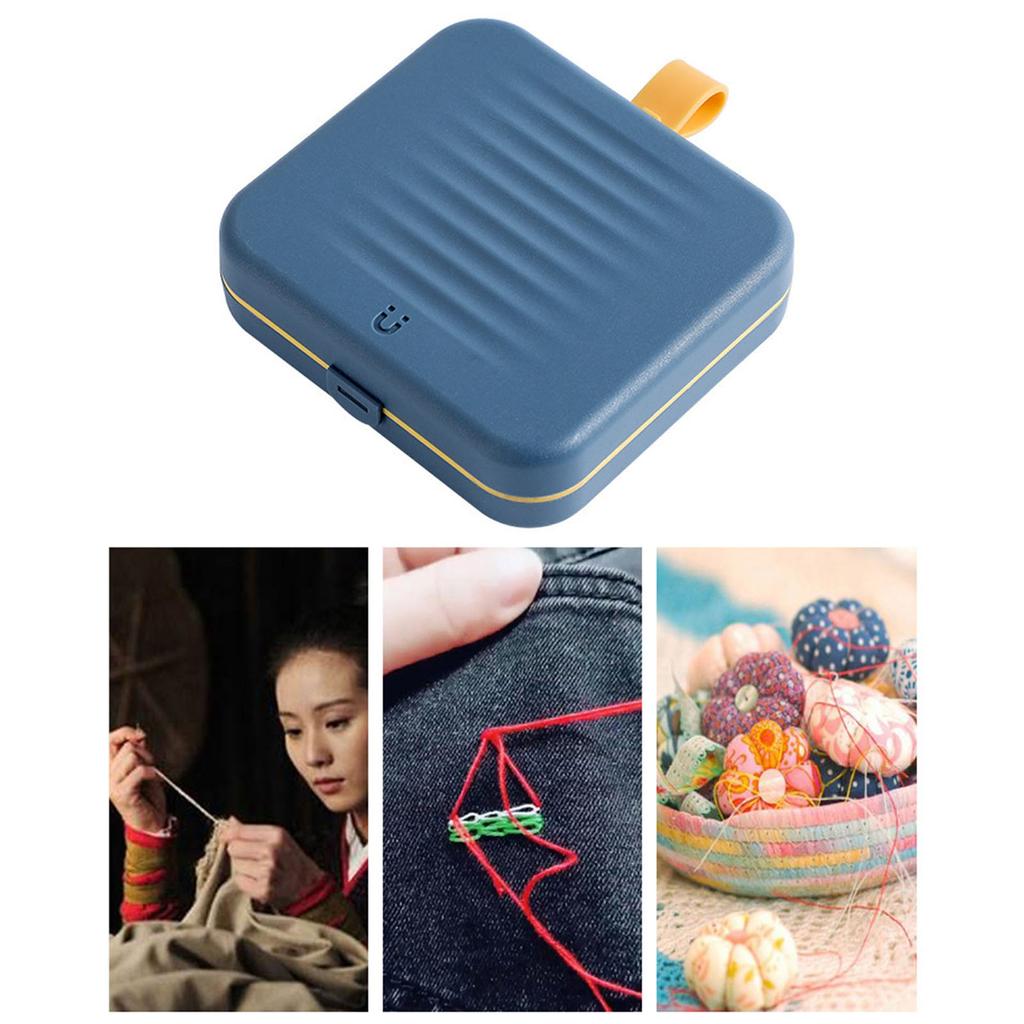 Magnetic Suction Sewing Box Portable Small Double Layer Magnetic Sewing Box Kit for Home Dormitory