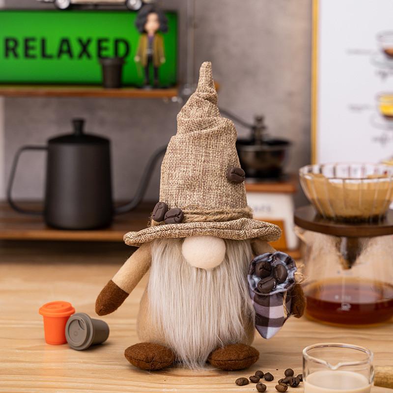 Bean Adorable Coffee Gnome Figurine Cozy Home Accent With Rustic Design Cloth