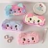 Cute Big Eyes Cat Animals Plush Pencil Cases Large Capacity Cosmetic Bags Portable Travel Storage Bag Student Stationery Gifts
