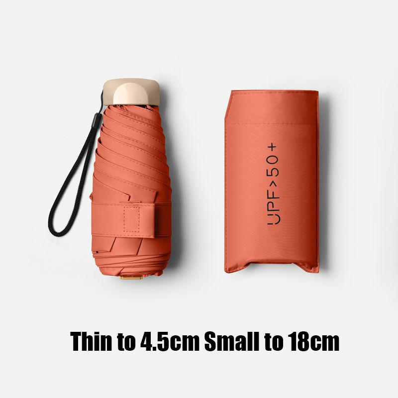 Outdoor Mini Sun Umbrella UV Protection Ultralight Folding Five-fold Umbrella Sunshade Umbrella For Daily Life