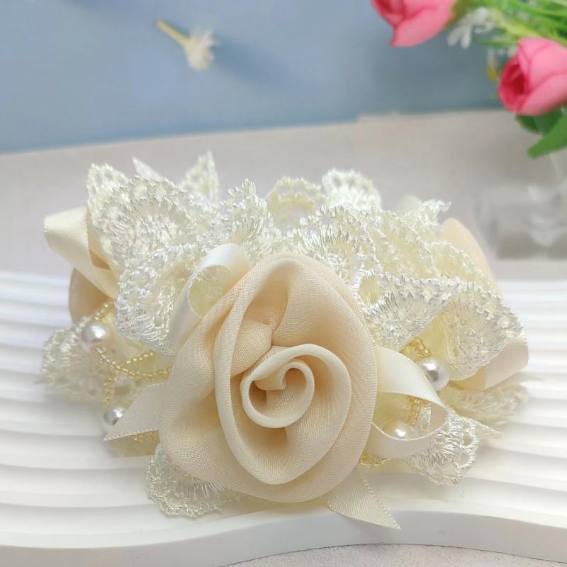 Red Flowers Wide Circle Elegant Headband Female Elastic Rubber Band Ponytail   Coles Para El Pelo  Scrunchies  Hair Accessories