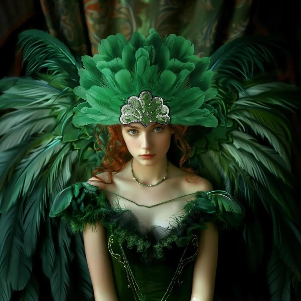 Brazilian Carnival Feather Headpiece Stage Performance Feather Headdress  Hawaiian Party Accessory