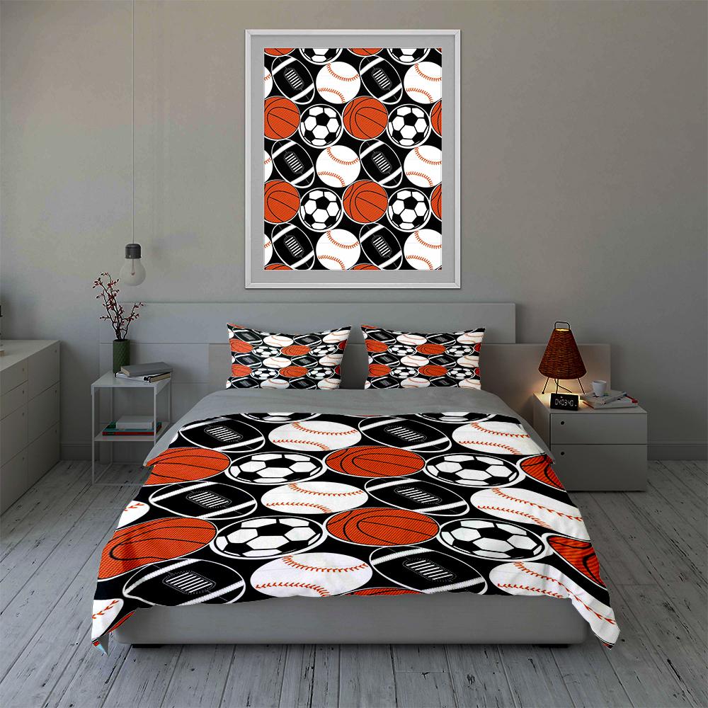 Sports ball pattern. Bedding Duvet cover sets Duvet covers Pillowcases gifts (1 * Duvet Cover 2 * Pillowcases, without duvet insert)