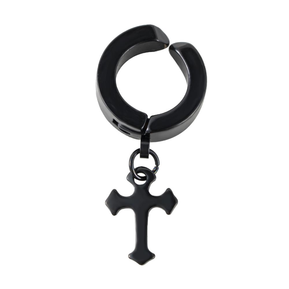 Fashion Men Women Metal Hoop Cross Drop Dangle Ear Studs Earrings Party Punk Earring Zircon Long Earrings