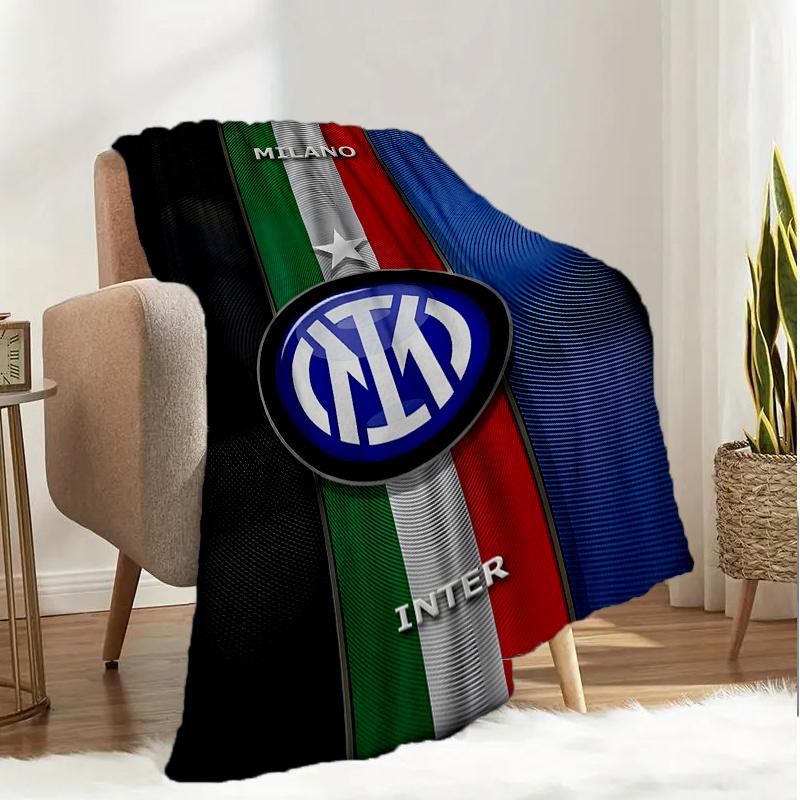 Coperta con Stemma Inter Milan Leggera Coperta Ideale per Letto Perfetta per Viaggi, Campeggio, Soggiorni, Uffici, Divani, Regalo di Natale per tifosi