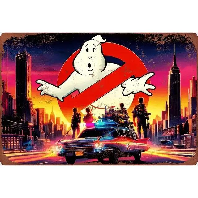 Ghostbusters Vintage Metall-Wandbild, Retro-Filmdeko, Sammler-Blechposter für Heimkino, Männerhöhle xin