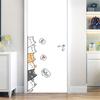 Cartoon Kitten Stacking Door Sticker for Kids Room Nursery Decors Easy to Apply Removable PVC Decal Wall Decoration