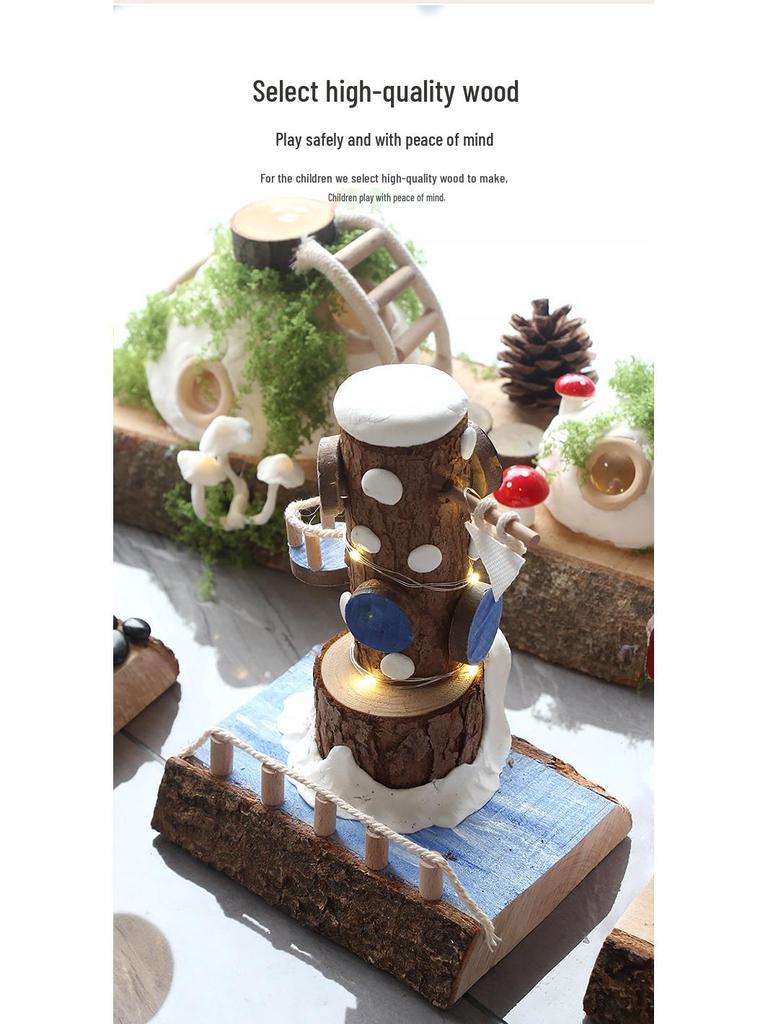 Eco-Friendly Kindergarten Art Supplies: Natural Twigs & Wood Chips for DIY Treehouse Projects