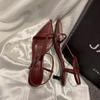 fashion Women Fashion Sandals Thin Low Heels Pointed Open Toe Ankle Strap Dress Shoes Solid Color Summer Ladies Thin Low Heels Sandals