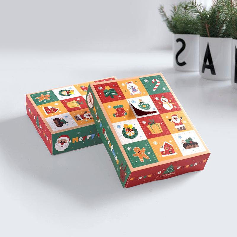 

2/4/6pcs Christmas Surprise Gift Box 12Grid DIY Child Countdown Advent Calendar Box Poked with Finger Xmas candy Packing Boxes 2pcs&13x17.2x4cm