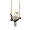 Parrot Figurine with Faux Wood Branch Resin Ornament AuthenticLooking Bird On Swing