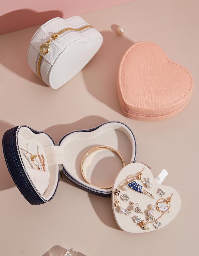 Custom High-end Heart-shaped Jewelry Box Jewelry Storage Box Earrings Bracelet Storage Box Jewelry Bag