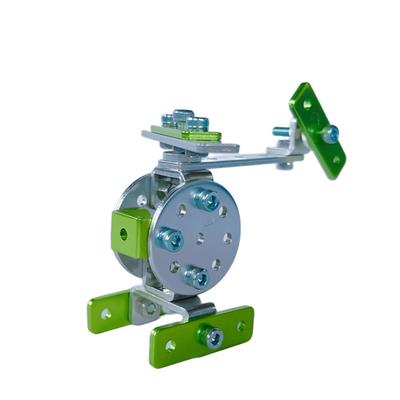 Zao Block Deformierter Hubschrauber, Metall, Blau, Lila, Gelbgrün, Orange, Blau, Lila, Grün, Fahrzeug, Pädagogisch, Taktil, Räumliche Wahrnehmung, 3D