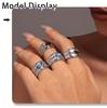 Mili Blue Turquoise Tiger Eye Stone Twist Pattern Stainless Steel Ring for Women, PVD Gold-Plated, Pinky Ring, In Stock