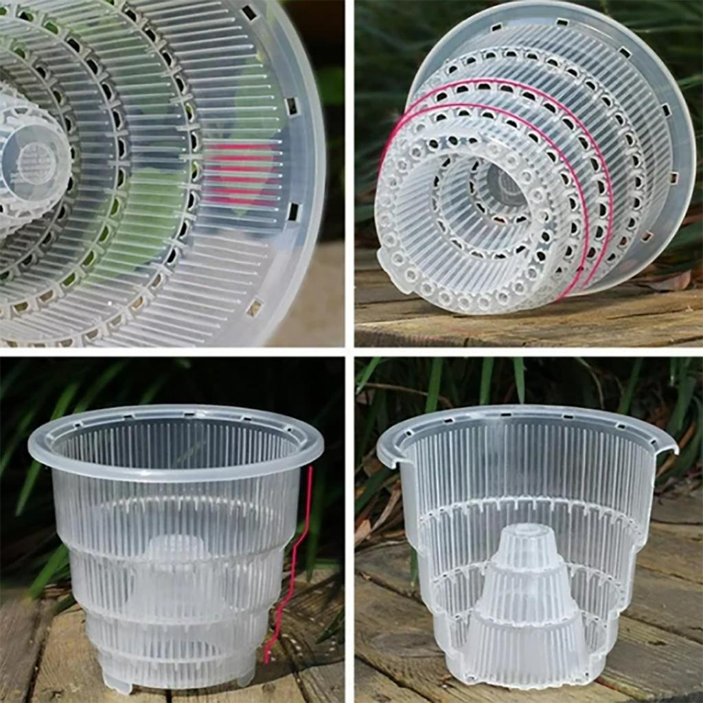 Round Transparent Plastic Orchid Pot With Holes Transparent Flower Pot Succulents