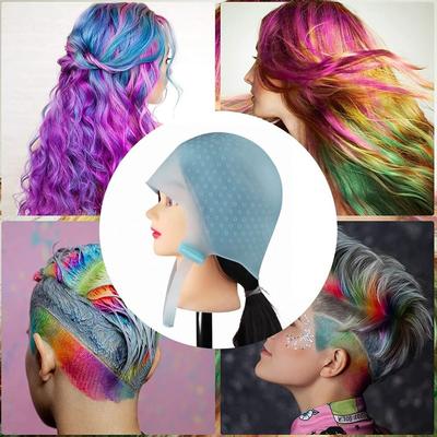 Salão de Cabeleireiro Chapéu para Coloração de Cabelo Ferramentas para Penteado Chapéu para Mechas Gancho Capuz de Silicone