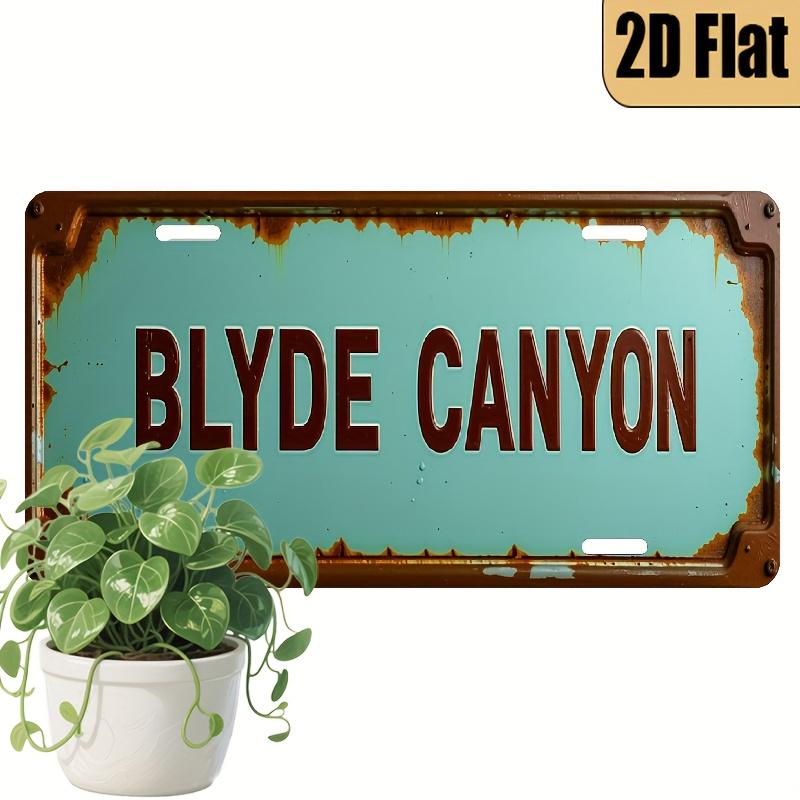

D Flat Vintage Distressed Teal BLYDE CANYON South African Nature Reserve Aluminum Tin Painting License Plate Shape African T 15x30cm(5.9x7.8inch)