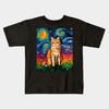 Boys Girls Soft Cotton Graphic Tees Orange Tabby Night 2 Breathable Daily School Wear Kids T-Shirts