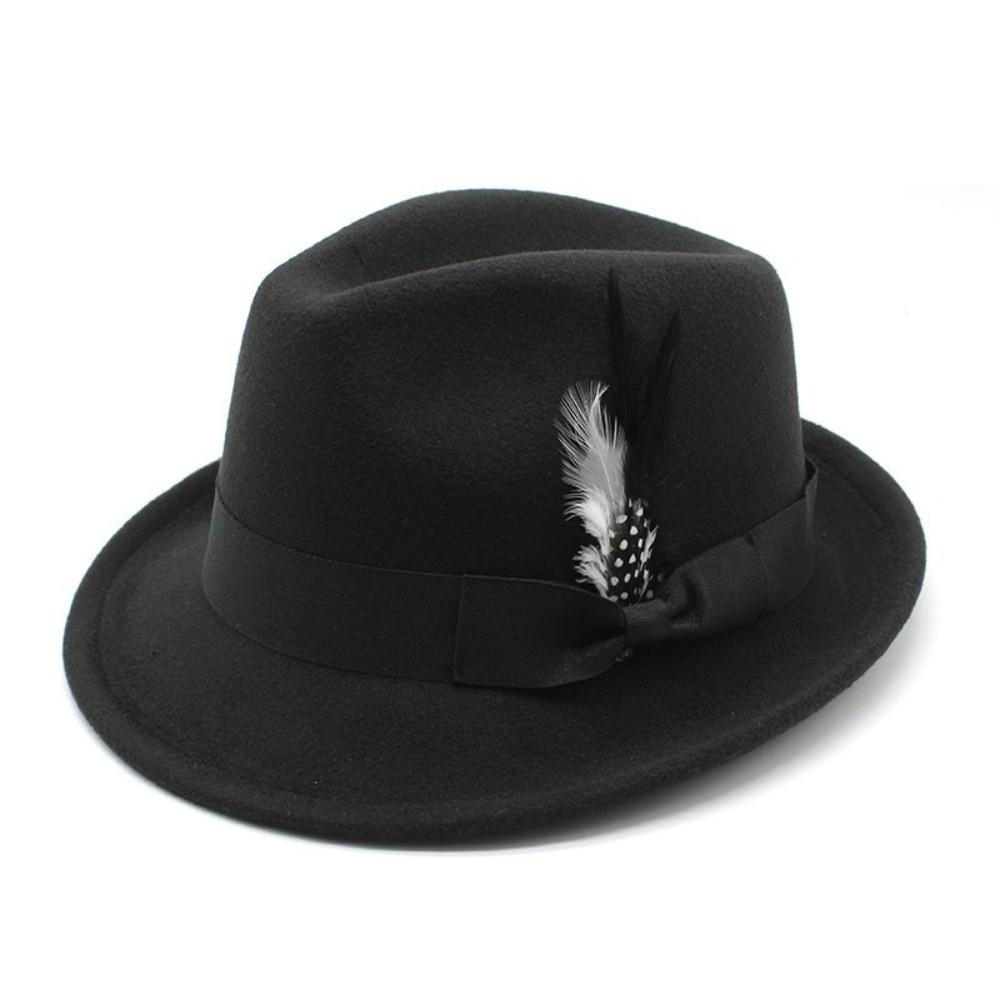 

Soft Jazz Hat Curved Brim Cashmere Felt Hat Elegant Fedora Hat