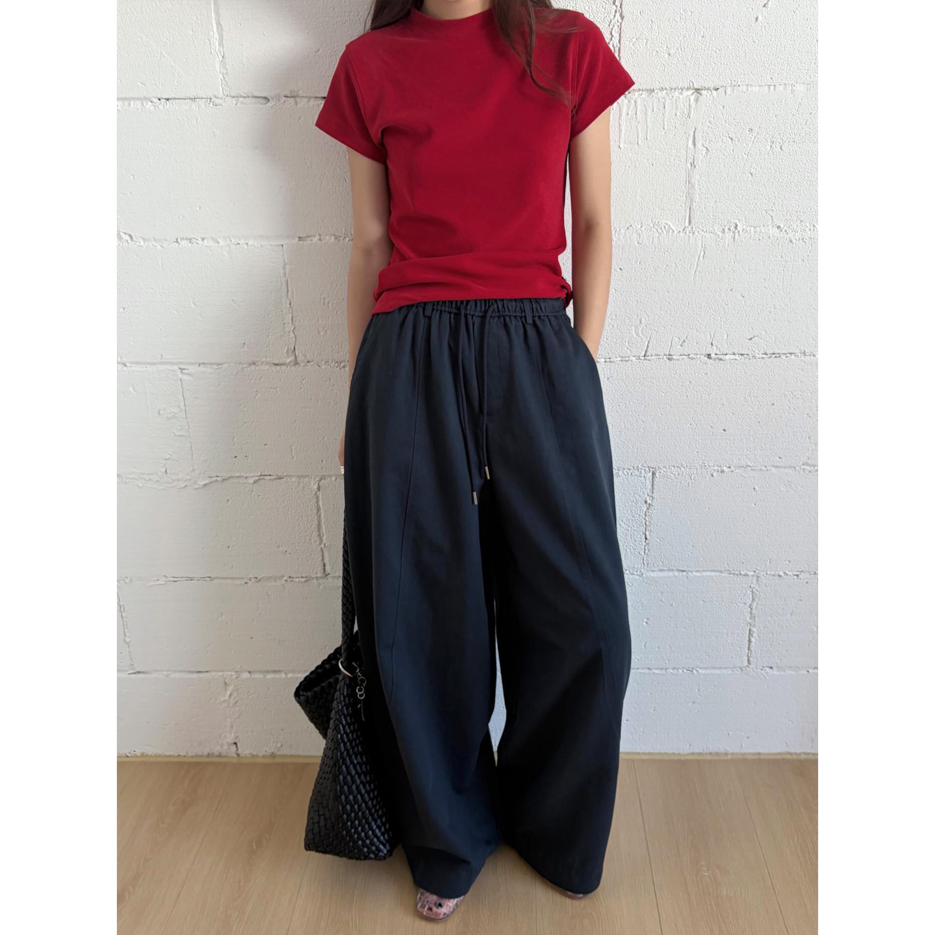 ICC Tencel Linen High-Waist Loose Scythe Pants - Women s Casual Thirteen-Line Style Large темно-синий