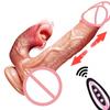 Realistic Vibrator Dildo Telescopic Female Vaginal Penetration Masturbator Anal Plug Penis Heated Vibrating Sex Toys For Women