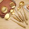 Stainless Steel Kitchen Utensil Set Heat Resistant Kitchen Gadgets Gold Soup Spoon Ladle Non Stick Cooking Spatula Scraper