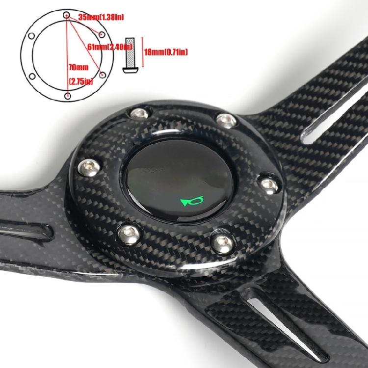 350mm Diameter Universal Racing Steering Wheel Anti Slip ABS Surfaces Ergonomic Contoured Suitable for Most Hub Adapters