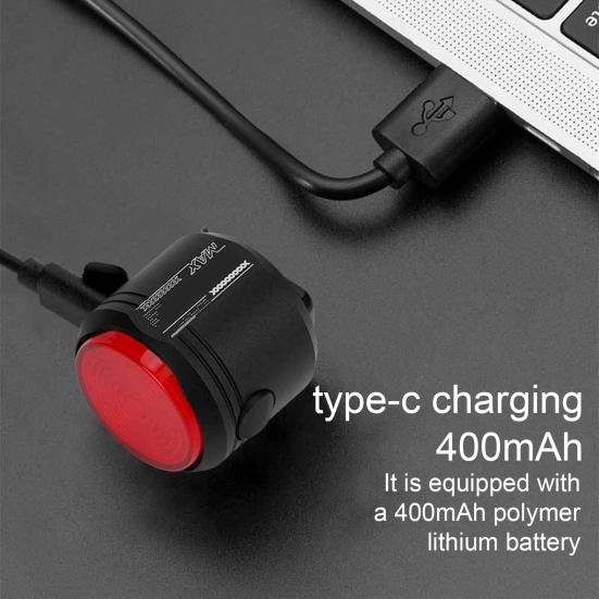 Bicycle Tail Light with Brake Sensor Waterproof USB Rechargeable Universal MTB Road Mountain Bike Cycling Night Riding Warning Rear Lamp