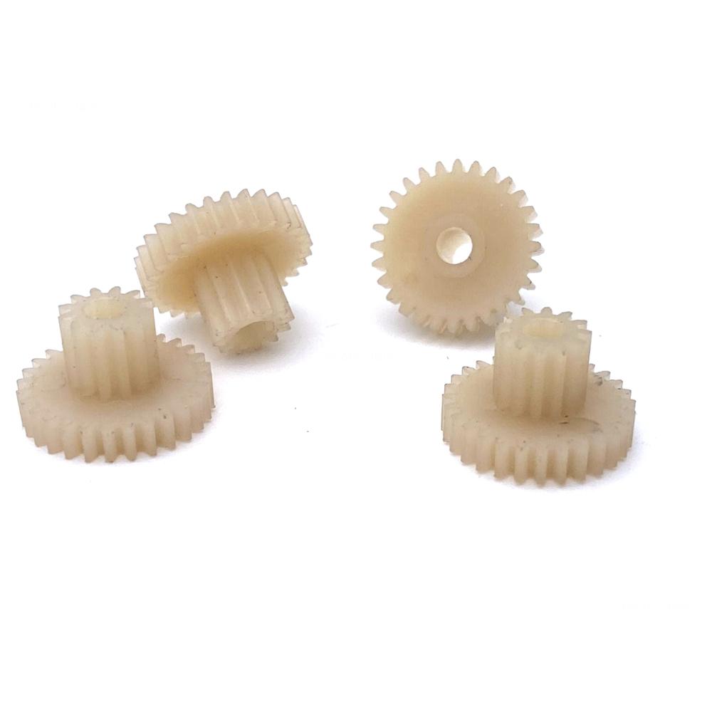 4PCS 0.5M 12T 28T 3MM Free Fit Nylon Double Duplex Gear