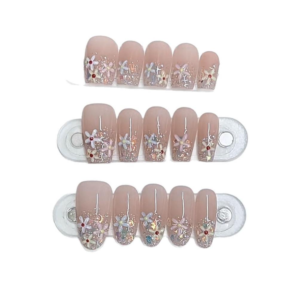 Hand-woven Armor New Style Flower Fairy Color Sequins Hand-painted Three-dimensional Flower Nail Art Sticker