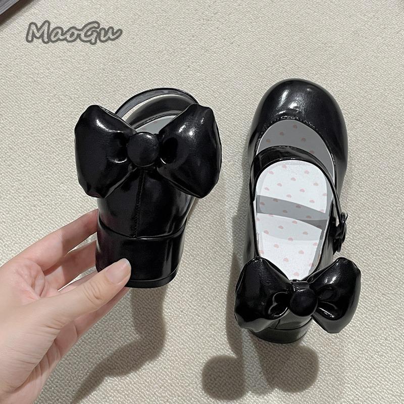 Fashion Butterfly-knot Women Mary Jane Shoes Elegant Round Toe Thick Heel Shoes Ladies Fashion Lolita Pumps Size 35-39 Zapatos De Mujer