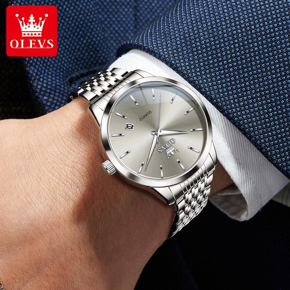 OLEVS 2907 Mens Watch Original Simple Quartz Watches For Man Waterproof Luminous Date Display Male Hand Clock Reloj