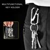 Titaniums Alloy Keychains Clip Waist Hanging Keychain Buckles with Bottle Opener Pocket Outdoor Tool Key Holder