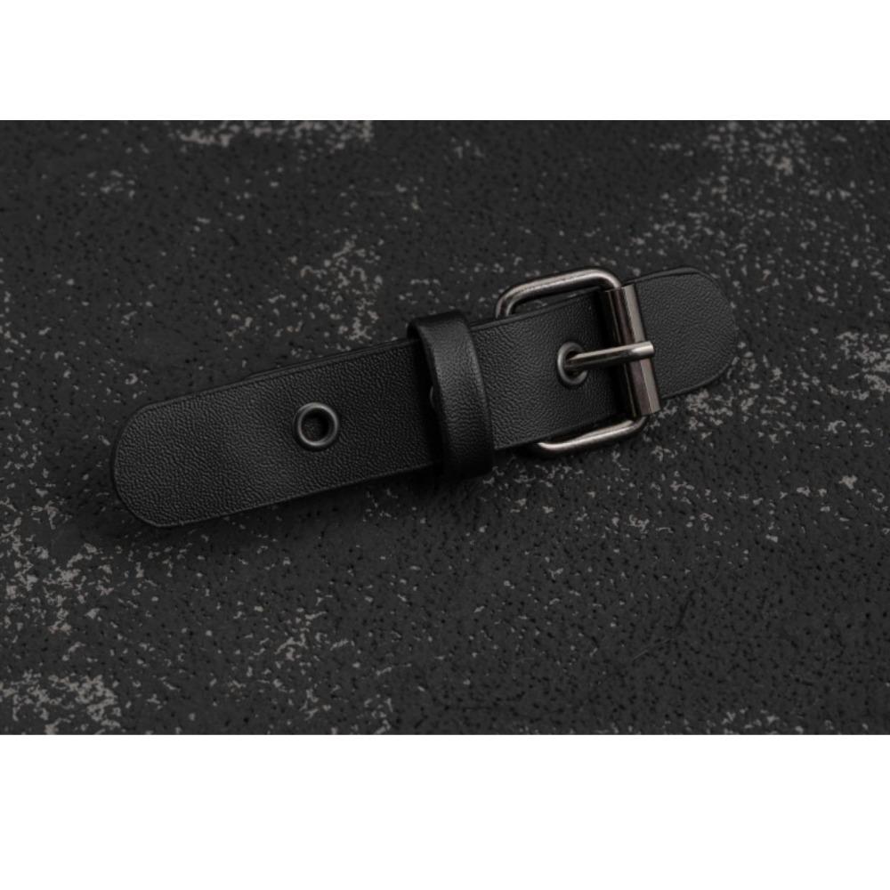 Original handmade leather buckle hairpin Punk subculture Y2K girls black duck bill hairpin